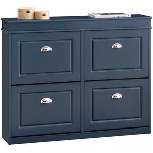 SoBuy FSR79-B Entreekast - Blauwe Schoenenopslag met Lade & 4 Kleppen