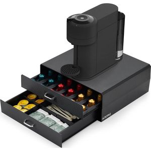 Capsulehouder met lade voor Dolce Gusto en Nespresso en K-cup - Voor 60 capsules of 30 capsules en koffieaccessoires - Zwart - ACROPAQ