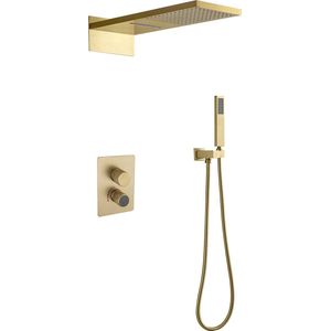 Mawialux inbouw regendoucheset - digitaal display - Waterval - Jayden - goud