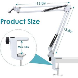 microfoonarm / Premium Low Profile Microphone Arm and Cable Ducts, Desk Clamp,