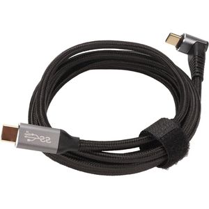 USB C Naar USB C-kabel 90 Graden 100 W Rechte Hoek PD Snellaadsnoer 4K 60 Hz 3.1 Gen2 met Volledige Functionaliteit voor Steam Deck (150cm)