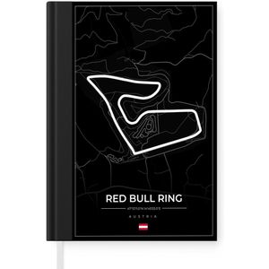 Notitieboek - Schrijfboek - F1 - Racebaan - Red Bull Ring - Oostenrijk - Circuit - Zwart - Notitieboekje klein - A5 formaat - Schrijfblok