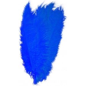 10x Pieten veren/struisvogelveren blauw 50 cm - Sinterklaas feestartikelen - Sierveren/decoratie pietenveren - Spadonis veren