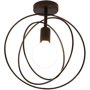 SHOP YOLO-Plafondlamp -IJzeren Kooi 360 ° Draaibaar Rond Plafond Hanglamp Nordic Metaal Licht voor Keuken-Balkon Gangpad E27