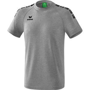 Erima Essential 5-C T-Shirt Kinderen - Grey Melange / Zwart | Maat: 152