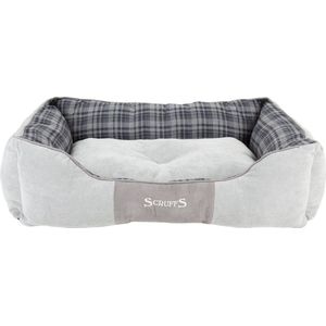 Scruffs Highland Box Bed - Stevige Hondenmand van Hoogwaardige Chenille stof met anti-slip onderzijde - Kleur: Grijs, Maat: Extra Large