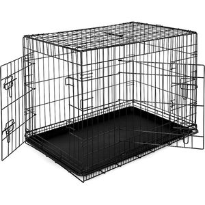 Hondentransportkooi hondentransportbox dierentransportbox hondenbox, (XL) 92x58x64 cm zwart