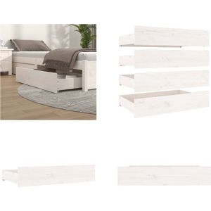 vidaXL Bedlades 4 st massief grenenhout - Bedlade - Bedlades - Opberglade - Bedbox