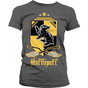 Harry Potter Dames Tshirt -S- Hufflepuff Grijs