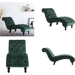 vidaXL Chaise longue fluweel groen - Chaise Longue - Chaise Longues - Loungestoel - Loungestoelen