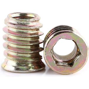 Zeskantschroefmoeren met schroefdraad verzinkt koolstofstaal - Assortiment Gereedschapsset voor houten meubels (M8*17mm)