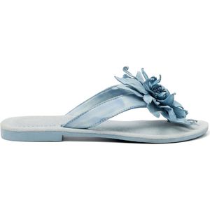 Lazamani Daisy Leren Dames Slippers Blue Maat 42