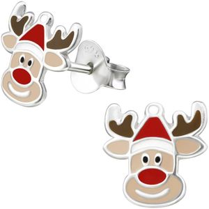 Princess Oorbellen Rudolph - 925 Zilver E-Coating - Rendier - 7x8mm