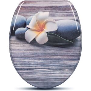 Happyment Antibacteriële Toiletbril - Met Softclose - Universeel - Toiletbrillen met print - WC Bril - Toiletzitting - Bloemen