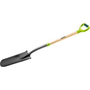 VERTO Draineerspade, Sleuven spade, Houten Steel, D-Greep