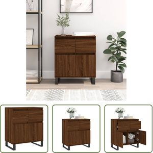 The Living Store Dressoir - trendy - opbergkast - afmeting- 60 x 35 x 70 cm - ken- bruineiken - bewerkt hout en ijzer