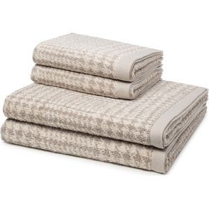 Möve Sonstiges 2 X handdoek 2 X douchehanddoek - in set Brooklyn Glencheck
