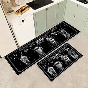 Selbro ® Keukenmatsets antislip wasbaar, keukentapijtlopers set van 2 anti-vermoeidheid keuken vloermat voor woondecoratie kantoor staand bureau