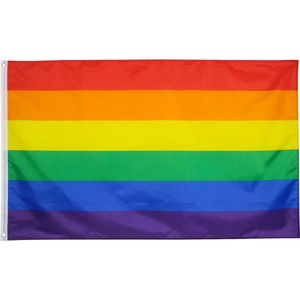 Regenboogvlag - Pride Vlag - Gay pride - 90 x 150 cm - Vlaggen - Flag - LGBTQ - Polyester - multicolor