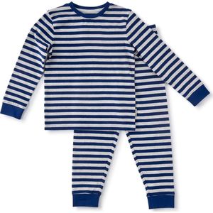 Little Label Gestreepte Pyjama van Biologisch Katoen Blauw