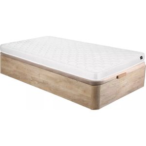 Vente-unique Set 90 x 190 cm bedbodem met opbergruimte, licht naturel + matras van schuim van 15 cm dik - DANAE II van YSMÉE L 190 cm x H 30 cm x D 90 cm