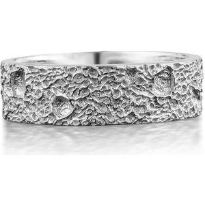 Maanoppervlak gestructureerde ring 925 Zilver