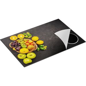 Chefcare Inductie Beschermer Fruitmand op Zwarte Marmer - Fruit - 80,2x52,2 cm - Afdekplaat Inductie - Kookplaat Beschermer - Inductie Mat