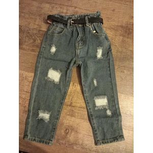 Jeans broek met scheurtjes - Loévia jeans - blauw - maat 110/116