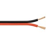 Luidspreker kabel (CU koper) - 2x 0,50mm² / rood/zwart - 50 meter