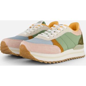 Woden Ronja Plateau Sneakers groen Leer - Dames - Maat 38