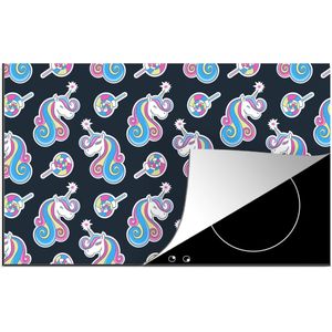 KitchenYeah® Inductie beschermer 85x52 cm - Meisje - Unicorn - Lolly snoep - Patronen - Girl - Kids - Kinderen - Kookplaataccessoires - Afdekplaat voor kookplaat - Inductiebeschermer - Inductiemat - Inductieplaat mat