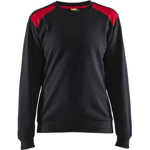 Blaklader Sweatshirt bi-colour Dames 3408-1158 - Zwart/Rood - S
