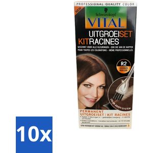 Schwarzkopf Vital - Haarverf - Uitgroeiset - R2 Goudbruin - 60 ml - Bulkverpakking - 10 stuks