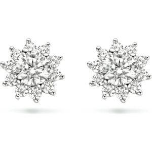 Zilver Gerhodineerd Oorknoppen Zirkonia Halo 1334775