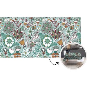 Tafelkleed - Tafellaken - 260x130 cm - Bohemian - Winter - Bloemen - Patroon - Binnen en Buiten