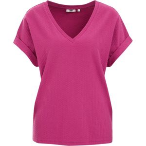 WE Fashion Dames T-shirt met structuur