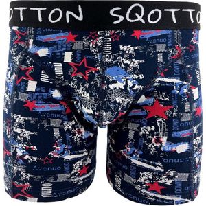 Boxershort - SQOTTON® - Stars - Marineblauw - Maat M