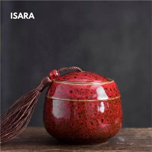 ISARA Luxueuze Mini Urn Hond Kat Vogel – Urne – Keramiek – Urnen – Urn Voor Dieren – Urn Hond Overleden – Urn Kat – 130 ML – Rood