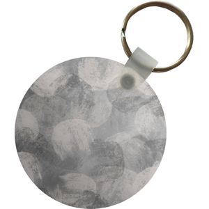 Sleutelhanger - Abstract - Verf - Grijs - Schilderij - Plastic - Rond - Uitdeelcadeautjes