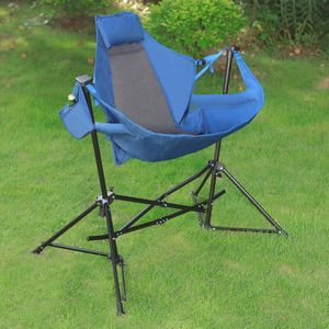 Hangmat campingstoel, draagbare klapschommelstoel met hoge rugleuning, 100 kg capaciteit, robuuste outdoor campingstoel voor volwassenen