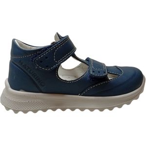 Naturino - Yuky - Mt 20 - Velcro's effen lederen gesloten sandalen - blauw