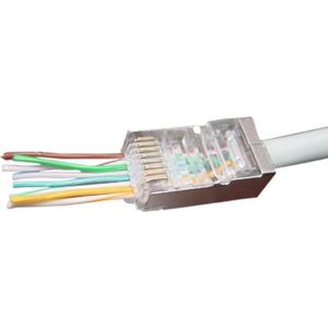 RJ45 krimp connectoren (STP) met doorsteekmontage voor CAT6 netwerkkabel (vast/flexibel) - 50 stuks