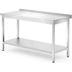 Hendi Muur werktafel met schap - geschroefd - 1400x700x850 mm - roestvast staal - verstelbare voeten