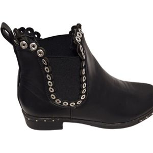 LUCKYSHOES-ENKELBOOTS-LEDERLOOK-STUDS DECORATION-40