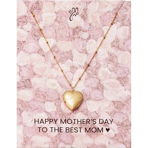 Ketting medaillon hart- Heart Mother's Day Locket Infinity- goud