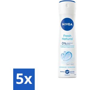 Nivea - Deodorant Spray - Fresh Natural - 48 Uur Lang Werkend - 150 ml - Bulkverpakking - 5 stuks