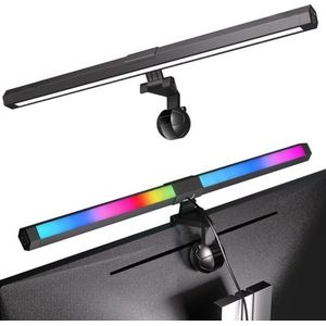 StayPowered Computermonitorlamp - Verhoog je werk- en game-ervaring - RGB-achtergrondverlichting - Anti-blauw licht - Touch-control - Instelbare kleurtemperatuur - Heldere LED's - Stabiele montage - Zwart - Levering Sneller dan Aangegeven!
