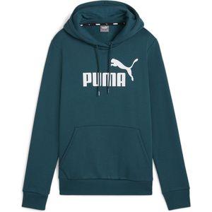 PUMA ESS Logo Hoodie FL (s) Dames Trui - Cold Green - Maat L