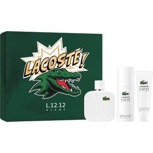 Lacoste Blanc Giftset - 100ml Eau De Toilette Spray + 150ml Deodorant Spray + 50ml Showergel