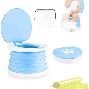 Toiletbril voor kinderen, klaptoilet voor kinderen, draagbaar, draagbaar opvouwbaar toilet, draagbare opvouwbare reiskapje, indoor outdoor reizen potje met reistas